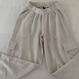 White Cargo Sweat Pants